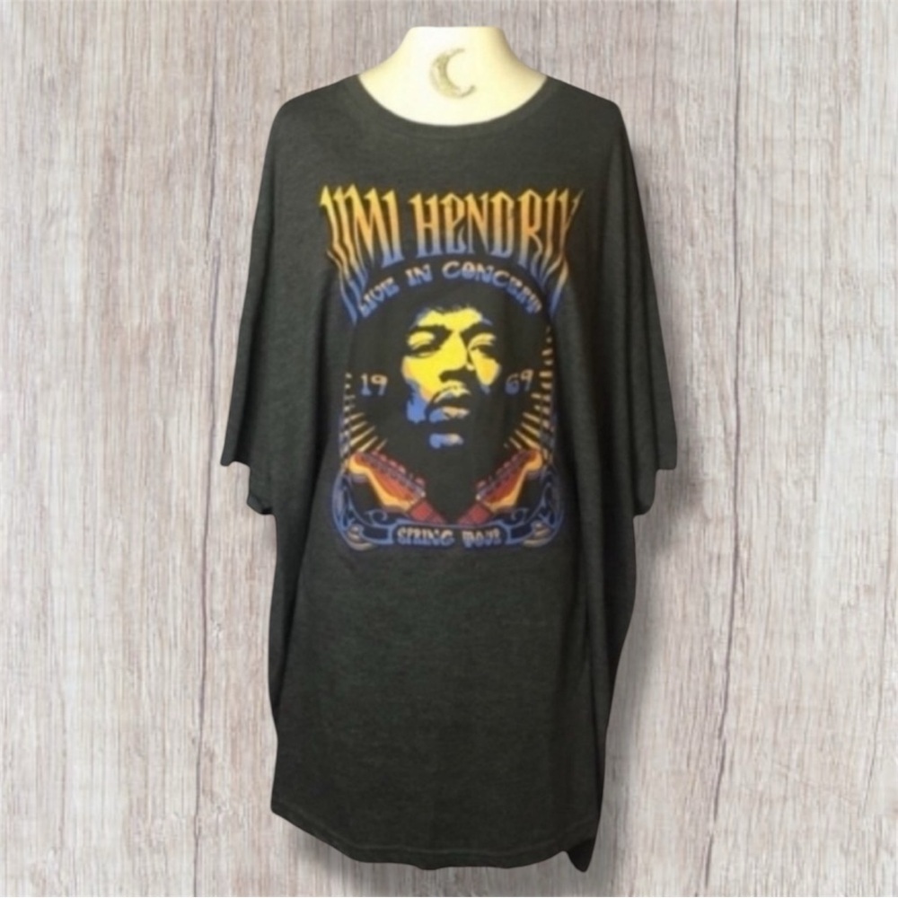 Jimi Hendrix LIVE in Concert Karl Ferris 1969 Spring Gray T-shirt 6XL VGUC
